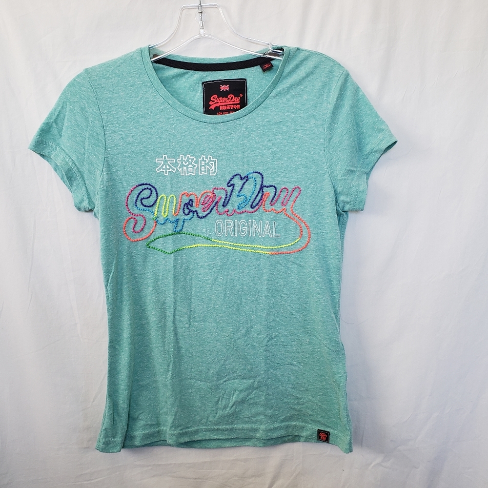 Green Rainbow Embroidered SuperDry Women's Tee